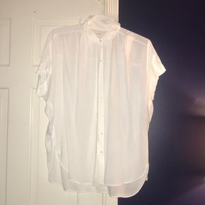 White button up sneak peek blouse